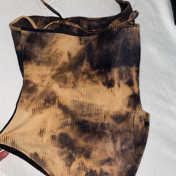 Never worn SHEIN Plus Slogan Graphic Tie Dye Bodysuit - Picture 3 of 3